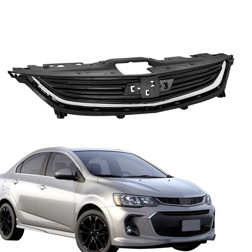 Suitable for 2017-2020 Sonic LS, all-new black plastic upper front grille. n