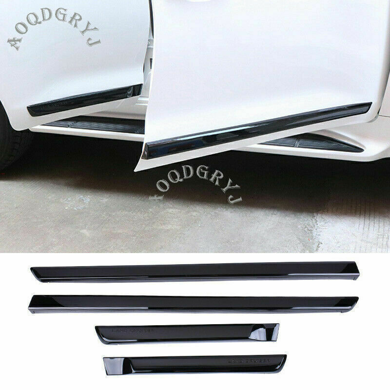 Glossy Black Side Panel Door Body Molding Trim for Land Cruiser 10-2021 B n