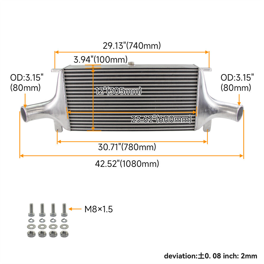 Front Mount Intercooler for Nissan Skyline GT-R R33 R34 GTR RB26DETT Silver
