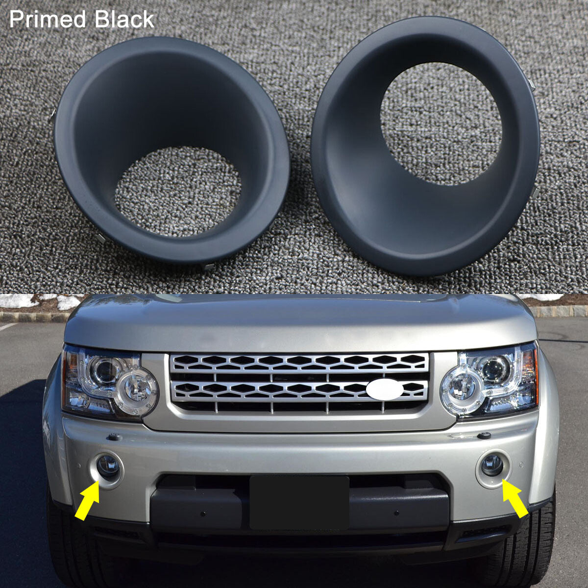 A pair of front fog light cover covers fit 2010-13 for Land Rover LR4 Discovery 4