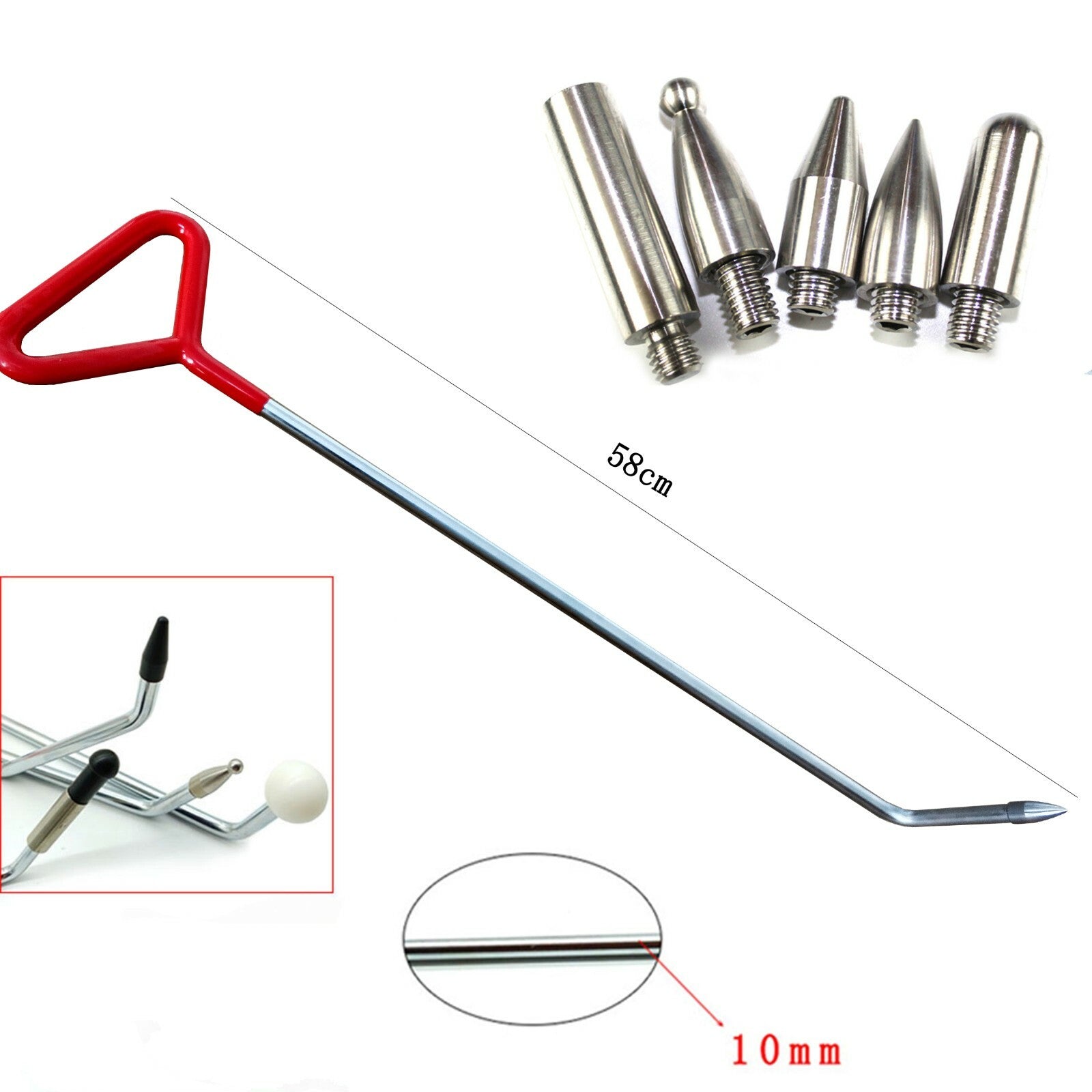 Paintless Car Dent Removal Tools,Dent Rod Tips,Auto Body Dent Removal Kit v