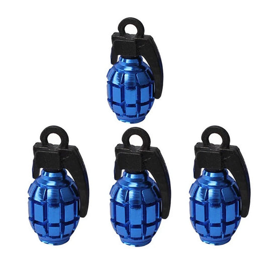 4-piece car tire valve cover rod air dust cover dustproof blue rocket for Nissan