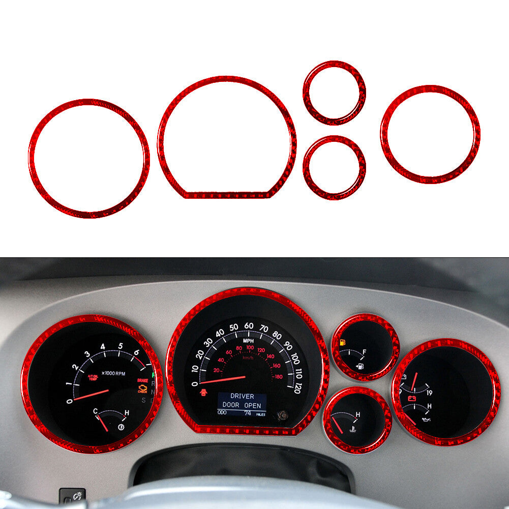 4Pcs Carbon Fiber Inner Door Frame Trim Cover for Dodge Journey 2009-2010 Red v