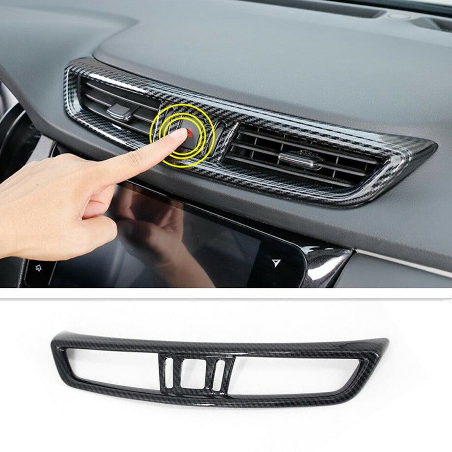 Carbon fiber dashboard console vent cover trim for Nissan Rogue Sport 2017 - 2020