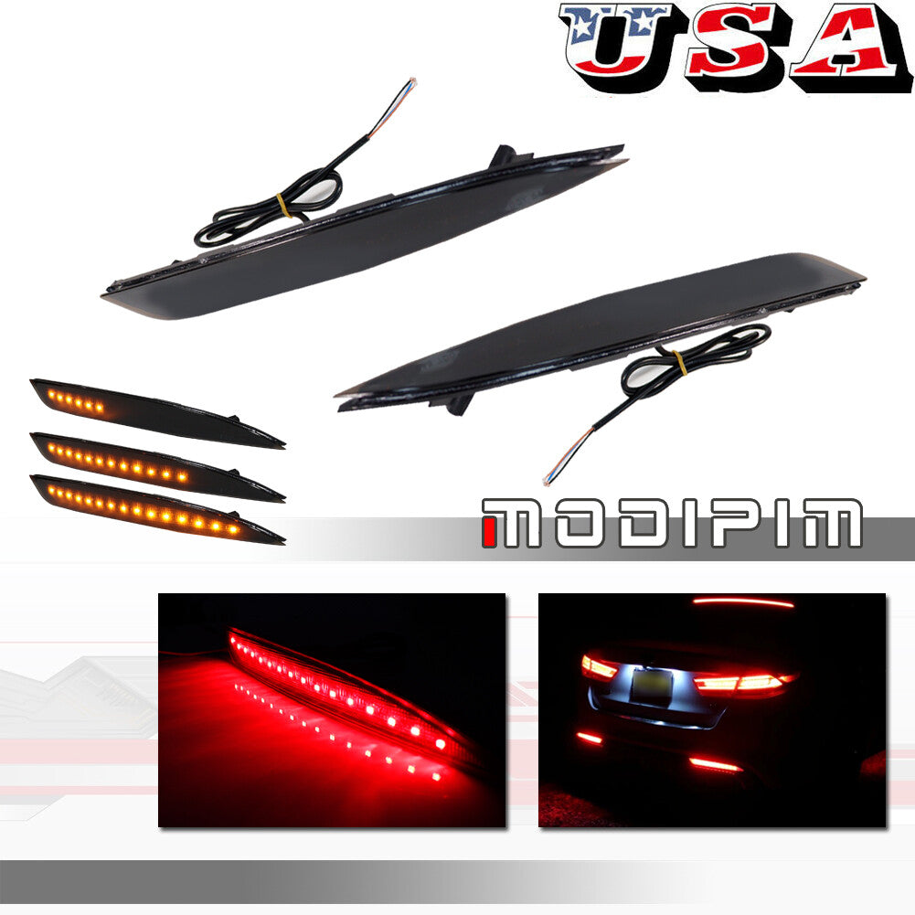Smoked Lens LED Bumper Reflector Rear Light Kit for 2016 2017 for Kia Optima K5 - v
