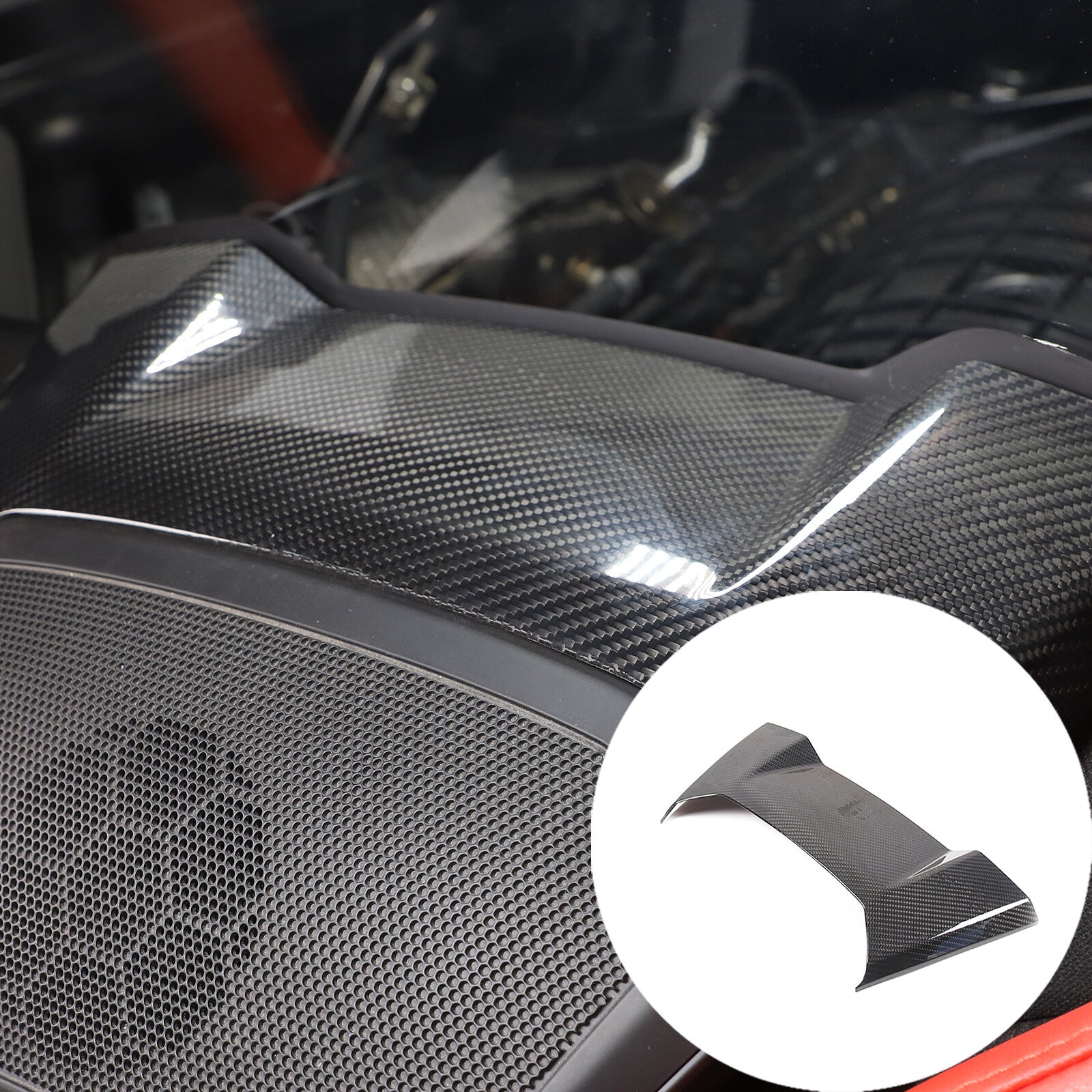 2-Pack Soft Carbon Fiber Interior Window Bottom Trim Panel for Corvette C6 2005-2013- v