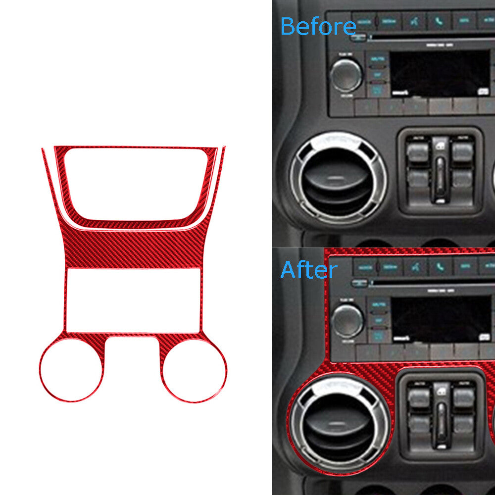 Carbon Fiber Interior Multimedia Box Frame Cover Trim for Mazda MX-5 2016-20 Red v