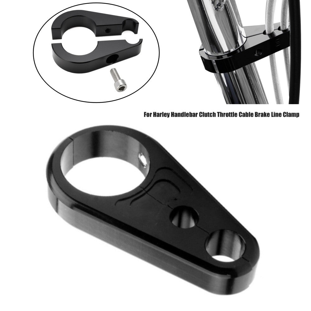 Black 1-inch frame handlebar clutch cable brake clip for Harley-Davidson GM - n