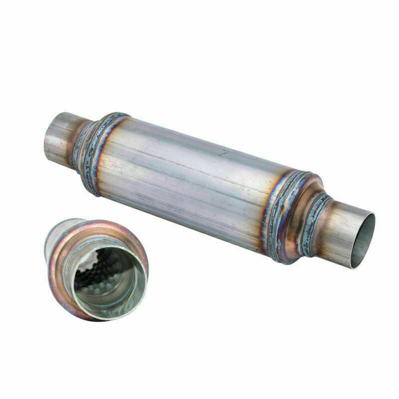 2.5 IN/OUT 4inch Body Exhaust Silencer Resonator for Slow Flow 404mm Middle