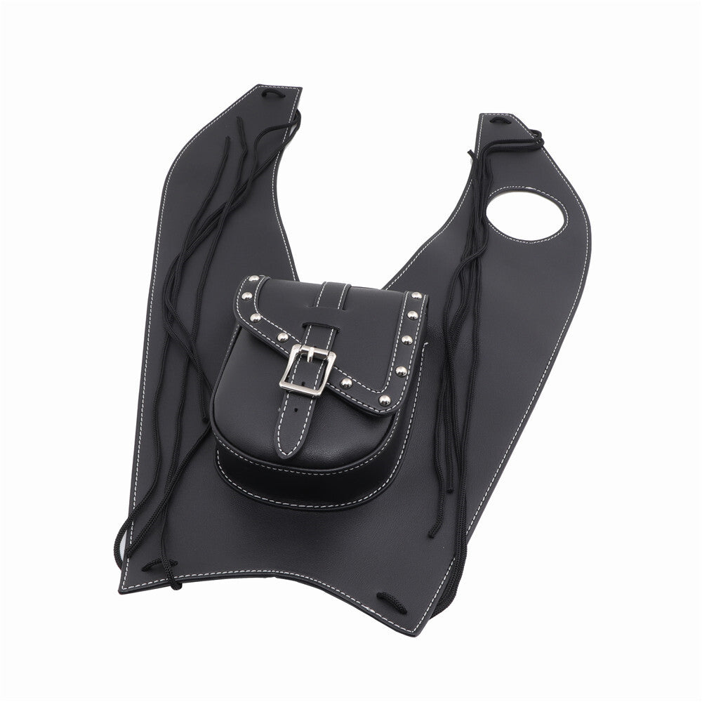 for Suzuki Intruder VL800 Black Artificial Leather Tank Cap Panel Cover Pad Bag Q
