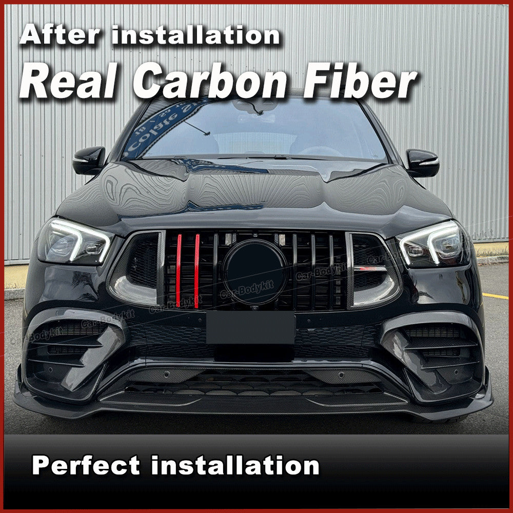 for Mercedes-Benz W167 GLE63 2021-23 REAL CARBON FIBER Front Bumper Lip Spoiler
