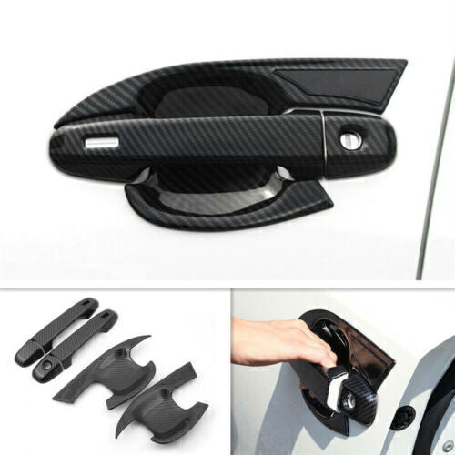 Carbon Fiber Look Front Door Handle Bowl Cover Trims For 18-2022 for Toyota CHR C-HR