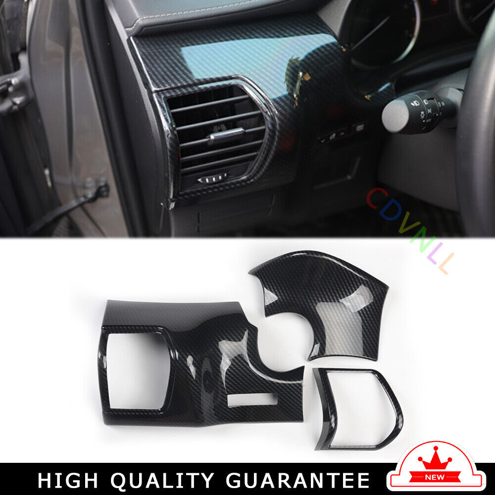 LR AC Air Outlet Vent Cover Trim 3PCS for Lexus NX 2015-2020 Black Carbon Fiber