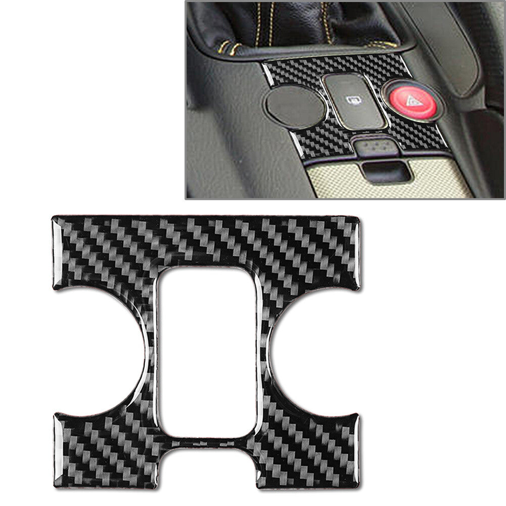 Hazard Light Button Cover Trim for Honda S2000 2004-2009 Carbon Fiber Black Auto