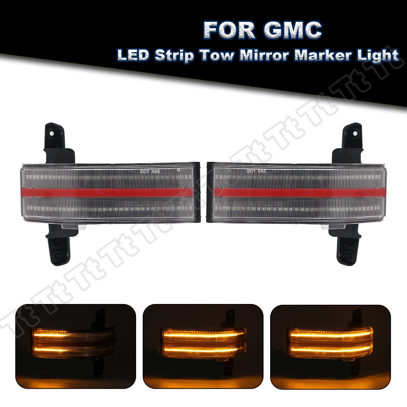 Suitable for 14-18 for Silverado for GMC for Sierra 1500 2500 Sequential LED Side Mirror Lights - v