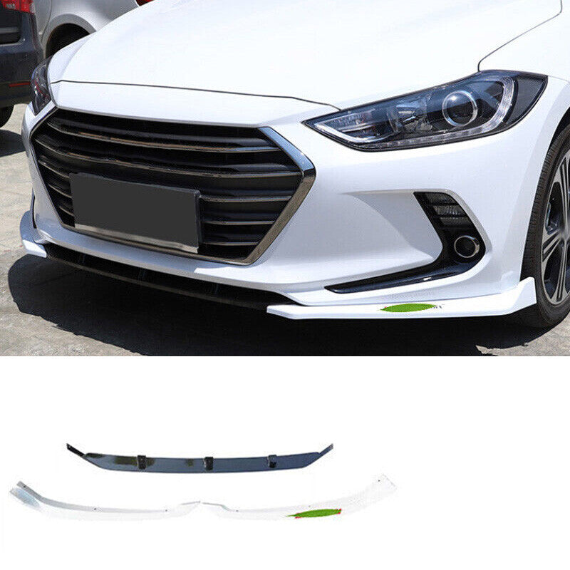White Black Front Bumper Lip Spoiler Splitter 3PCS for Hyundai for Elantra 2017-2018