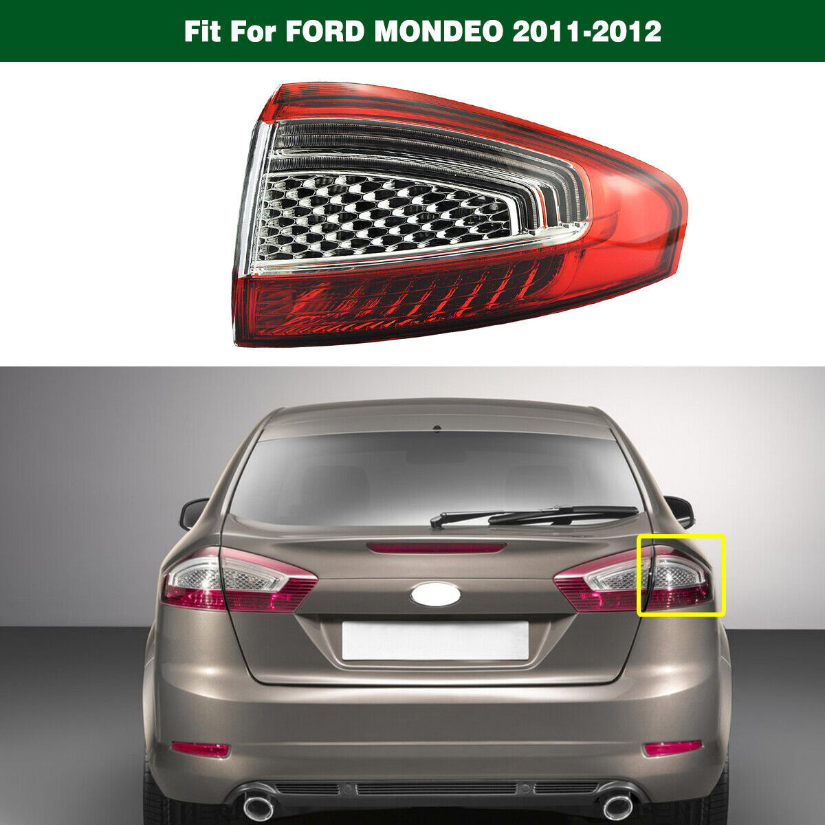 1Pcs Right Rear light Tail Light Outer Lamp Fit for Ford Fusion Mondeo 2011-2012