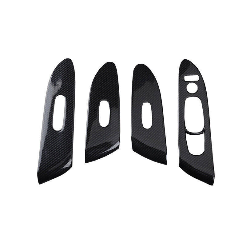 Glass Window Lifting Lock Panel Trim Fit for Nissan Murano 2015-21 Carbon Fiber