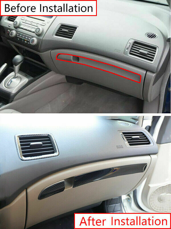 for Honda for Civic 8th 2006-2011 Carbon Fiber Instrument for Co -Pilot Decor Trim Panel