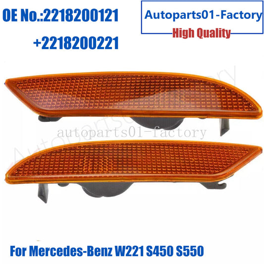 1Pair Front L+Right LED Bumper Side Marker Light For 07-09 for Benz W221 S450 S550