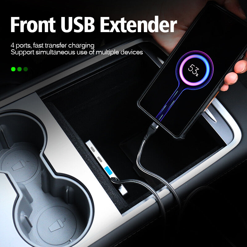 Fit Model 3 Y 2021 USB Hub Dock Console Phone Fast Charger Adapter - n
