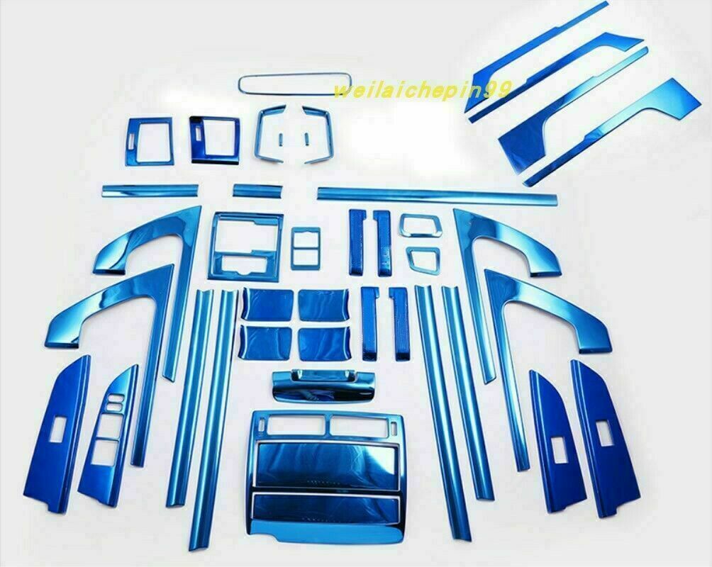 Blue Steel interior Full Dash Trim Kit Cover decor for Toyota for Land Cruiser 16-21