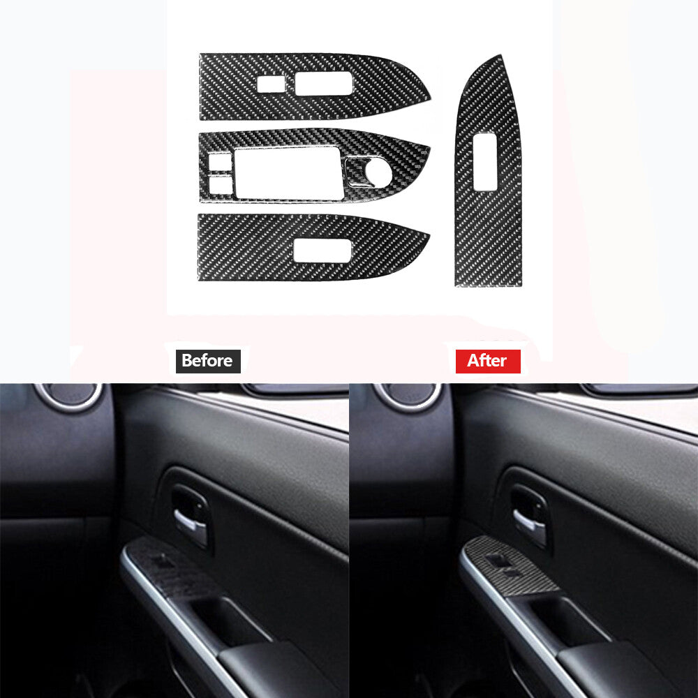 4Pcs Driver Dashboard Trim Strip Cover Carbon Fiber for Chrysler 300 2015-2017 v