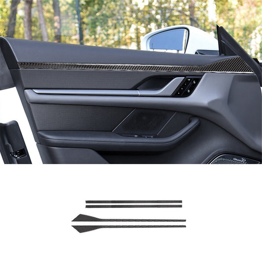 4Pcs Carbon Fiber Inner Door Panel Strip Cover Trim for Porsche Taycan 2019-2022