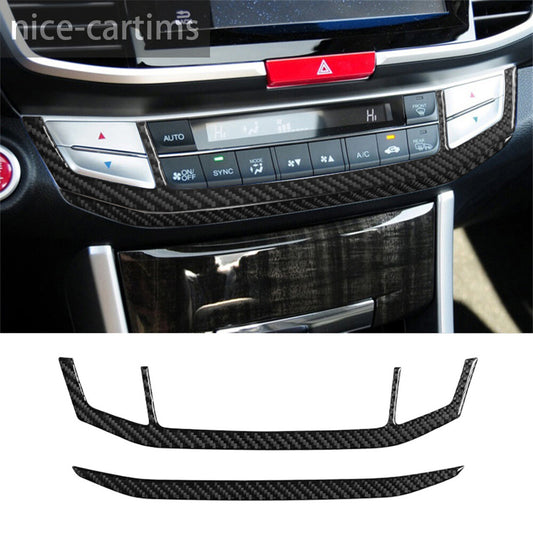 Carbon Fiber Center Console Air Condition AC Panel Trim for Honda Accord 2013-17