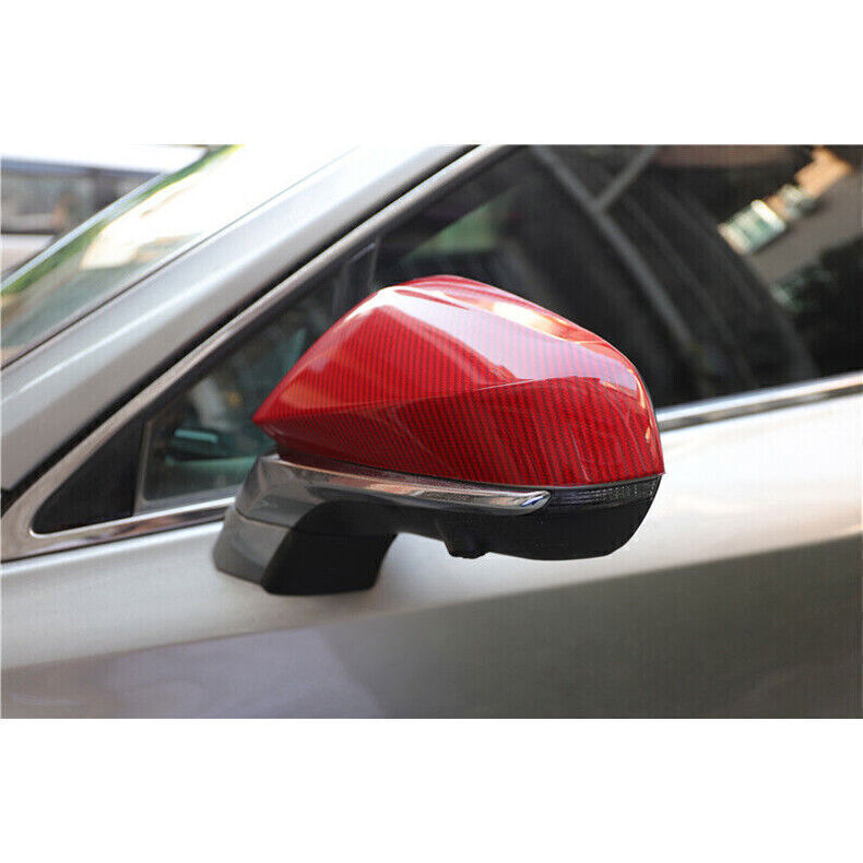 for Lexus NX 17-24 Red Carbon Fiber ABS Side Door Rearview Mirror Cover Trim 2P