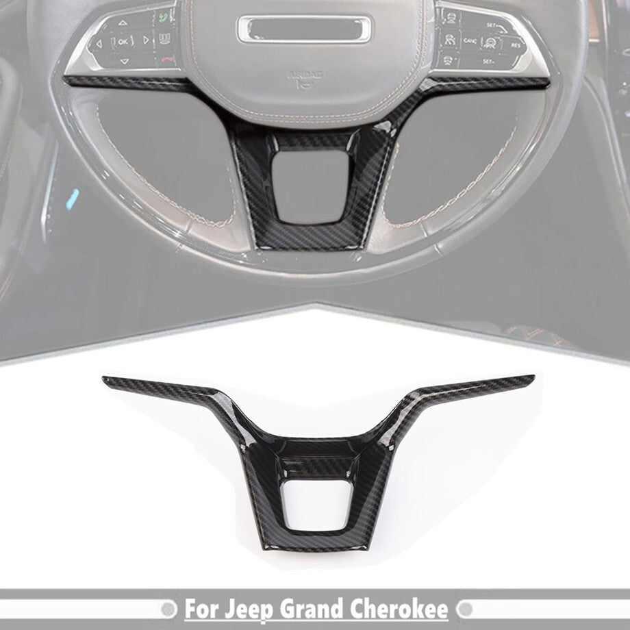 Car Steering Wheel Cover Trim for Jeep Grand Cherokee 22-2024 Accessories Carbon v