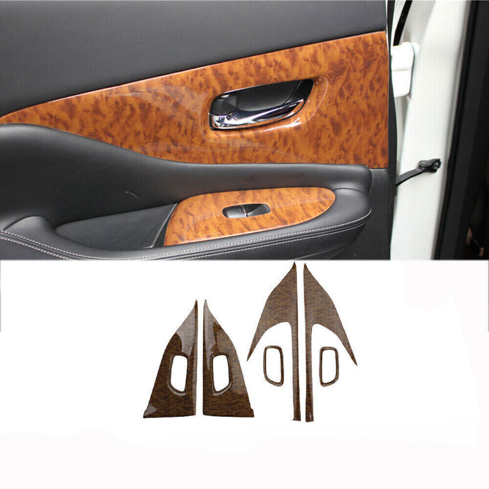 Inner Door Panel Cover Trim 6X Fit for Nissan Murano 15-24 Peach Wood Grain Look