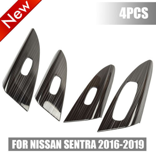 Brushed Pattern Window Lift Panel Switch Cover Trim for Nissan Sentra 2013-2019