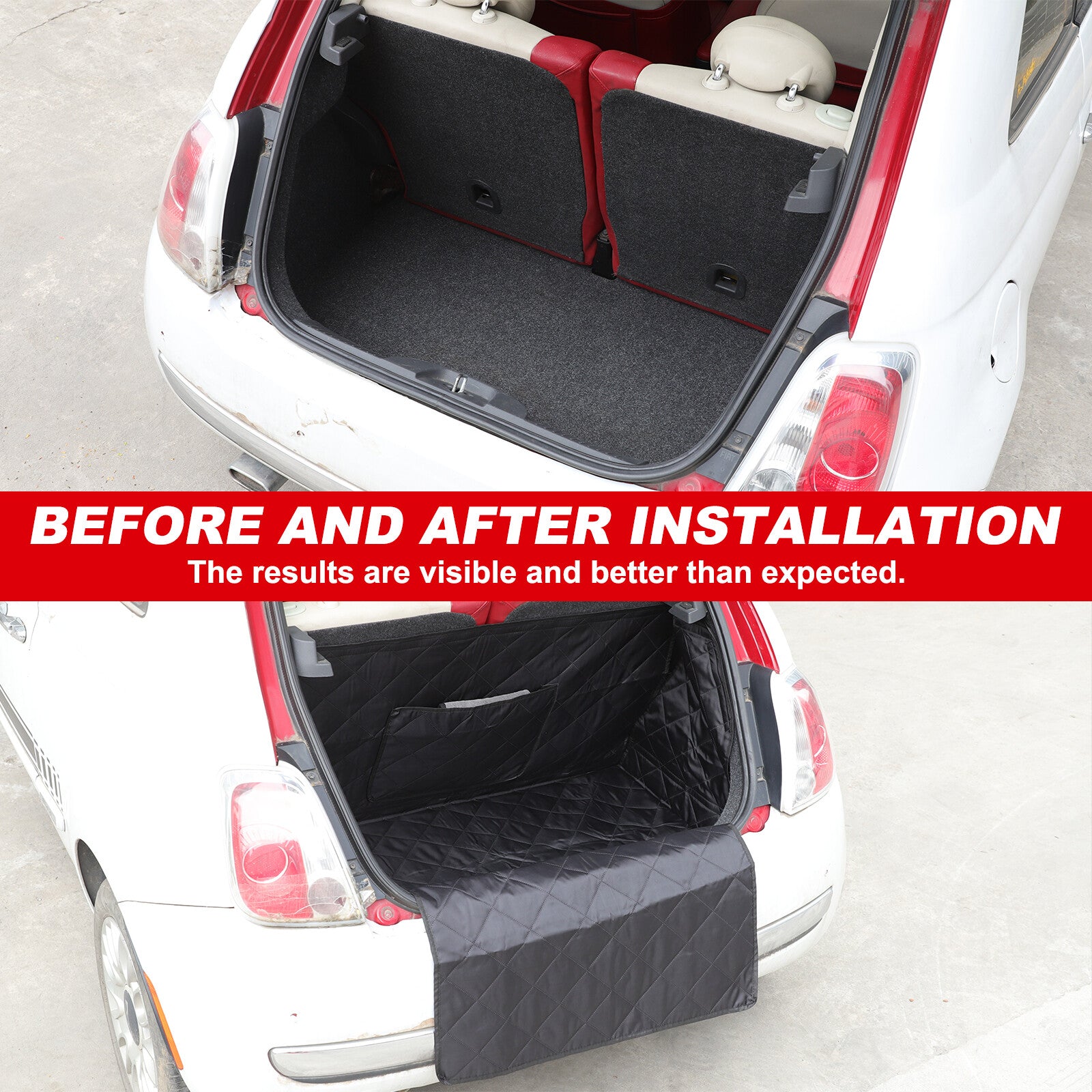 Trunk cargo lining floor mats for dogs and pets, suitable for Fiat 500 500C 2007-2015. n