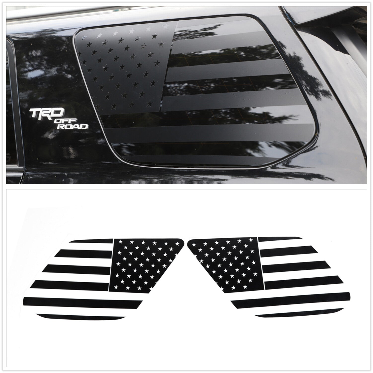 for Toyota 4Runner TRD Pro 2010-2022 Rear Quarter Window Decals Sticker Black Q