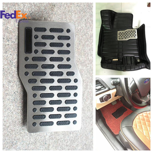 Car Floor mat Stainless Steel Heel Plate Pedal Carpet Pad Plate Pedal Universal Q