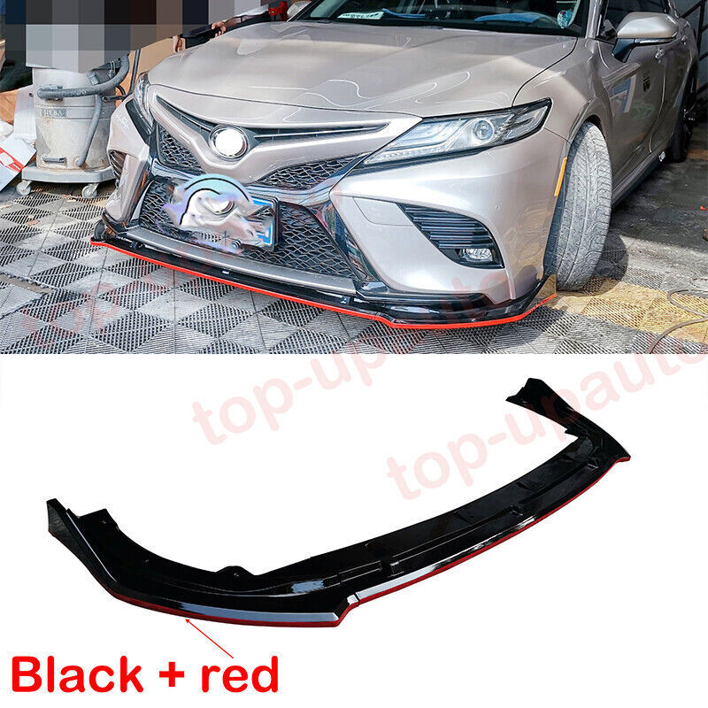 TRD style RED Black Front Bumper Lip Spoiler Cover Trim for Camry 18-20 B n