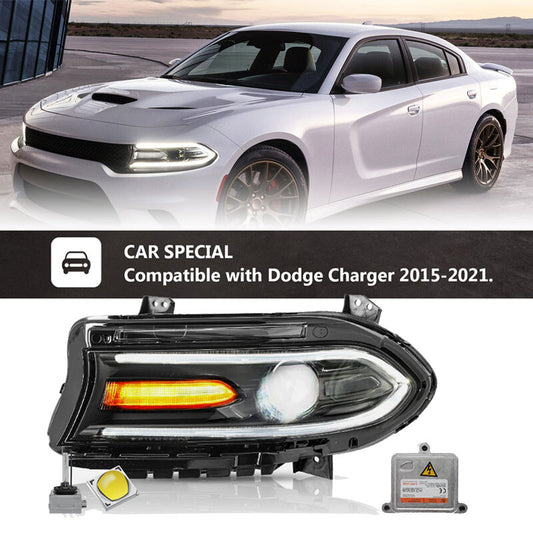 Driver Left HID/Xenon Projector Headlight Assembly for 2015-2023 for Dodge Charger