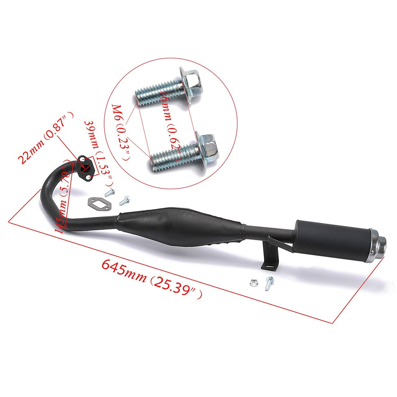 Muffler exhaust pipe suitable for 4 ATV scooters, 49cc and 50cc Monkey Dirt rocket bikes