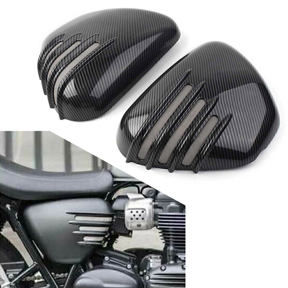 Carbon fiber Look Side Battery Cover Fit Street Cup Twin Scrambler 2017-2019