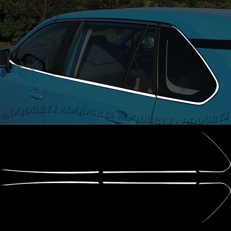 Stainless steel Bottom door window sill cover trim 6pc for TOYOTA RAV4 2019-2024
