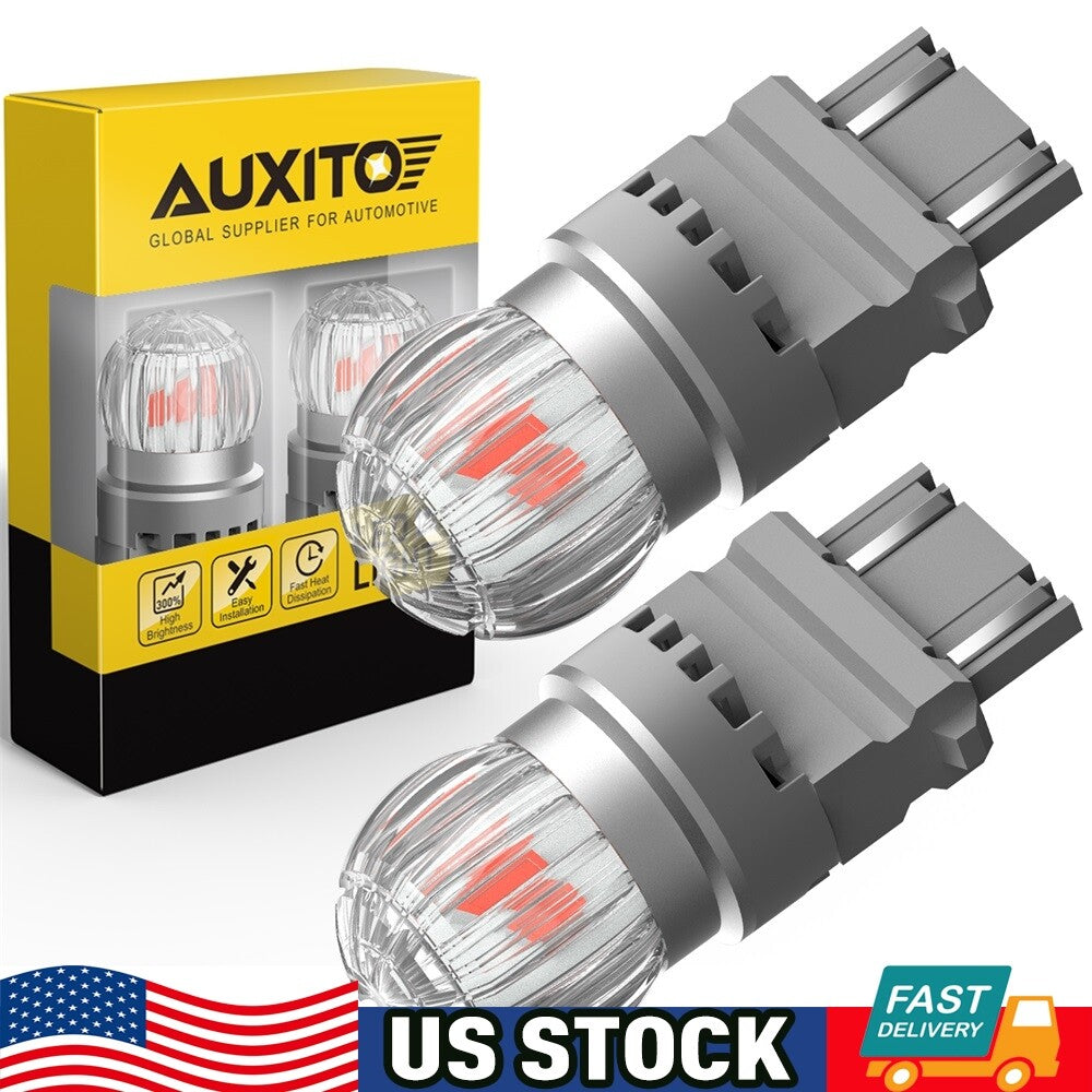 2pcs Lighting 3157 LED Brake Tail Turn Signal Flashing Bulbs Red - v