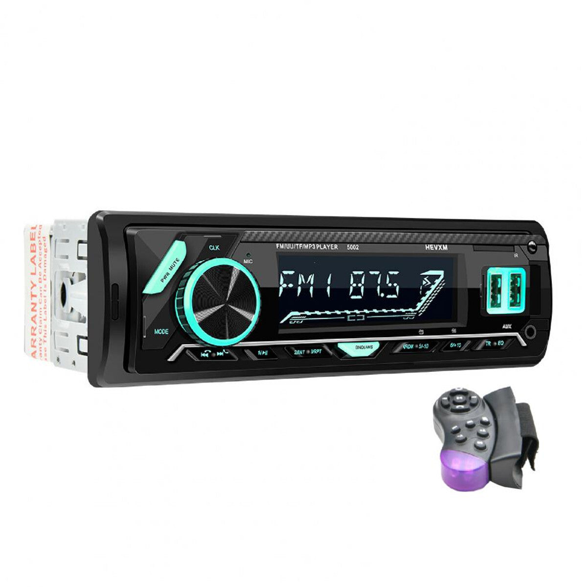 Car radio, MP3 player, Bluetooth app, AUX audio, dual USB, fast charging, hands- . n