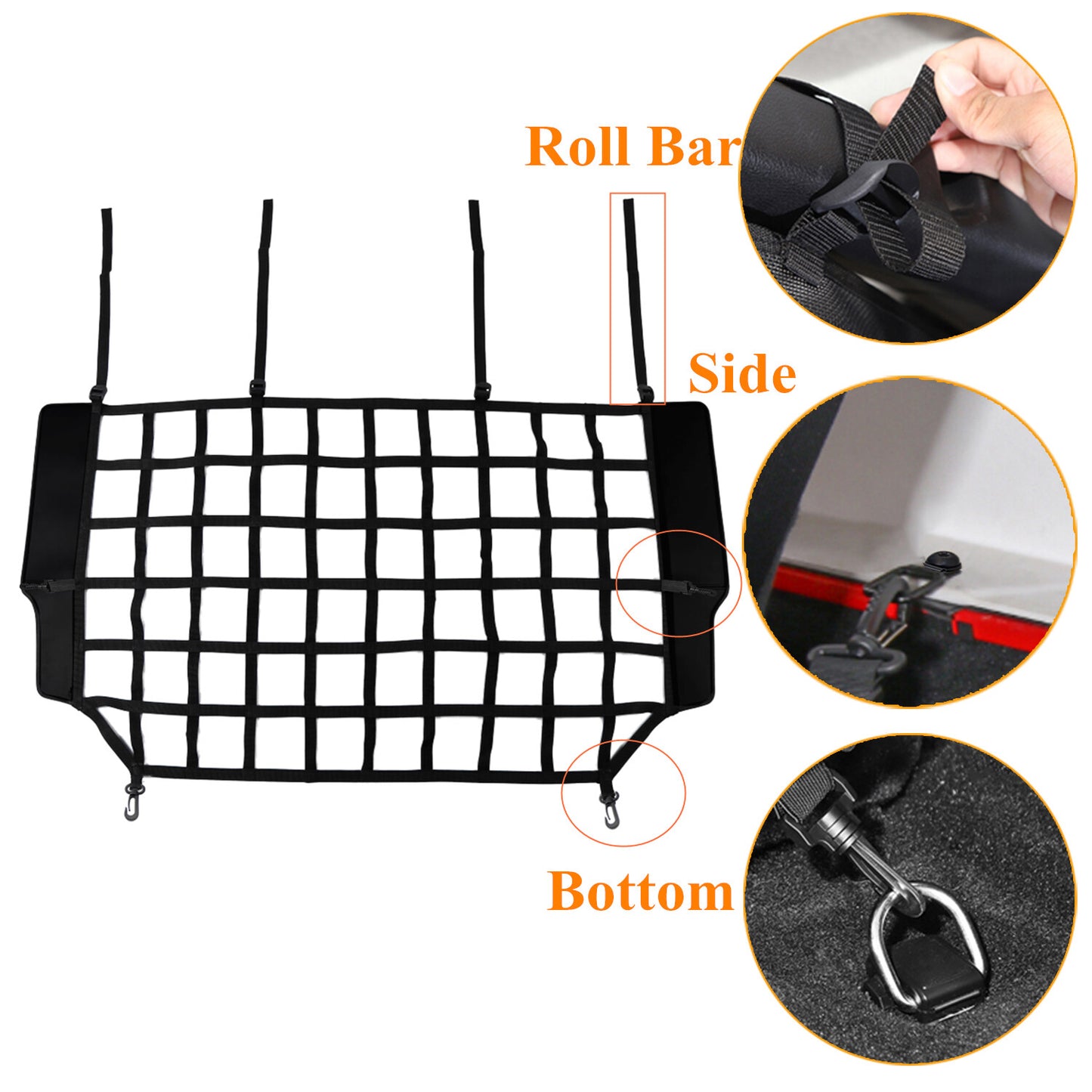 Pet Barrier for Jeep for Wrangler JK JL 2007-2025 Dog Car Barriers Mesh Net Black x1