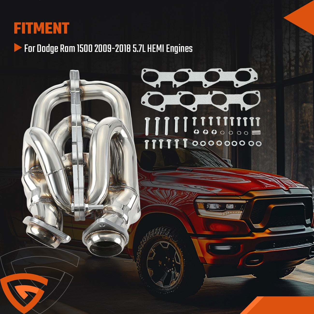 Shorty Stainless Performance Exhaust Headers Fit for Dodge for Ram 1500 09-18 5.7L HEMI