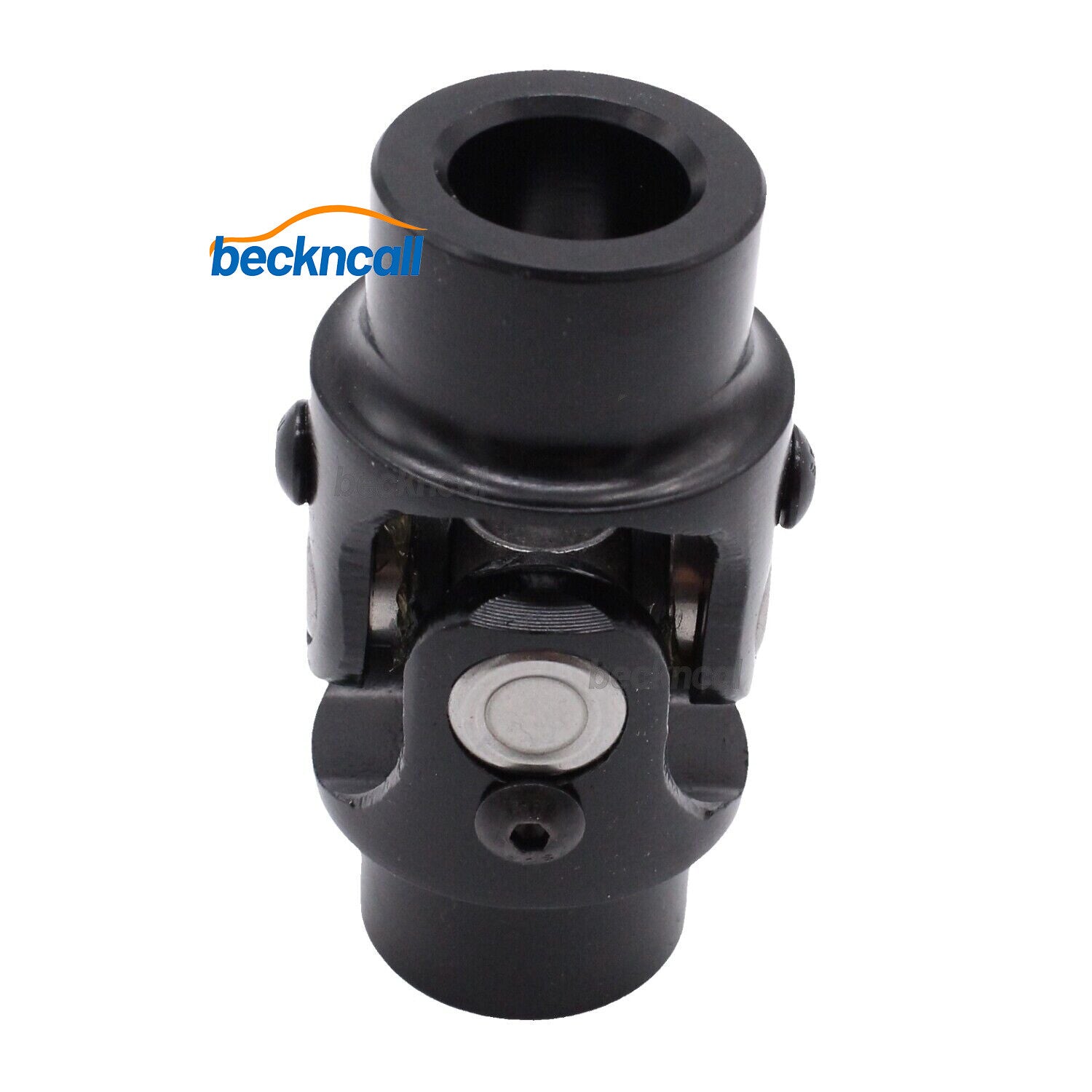 3/4 x 3/4 Double Round Single Steering Shaft U Joint Coupler Black Steel GM