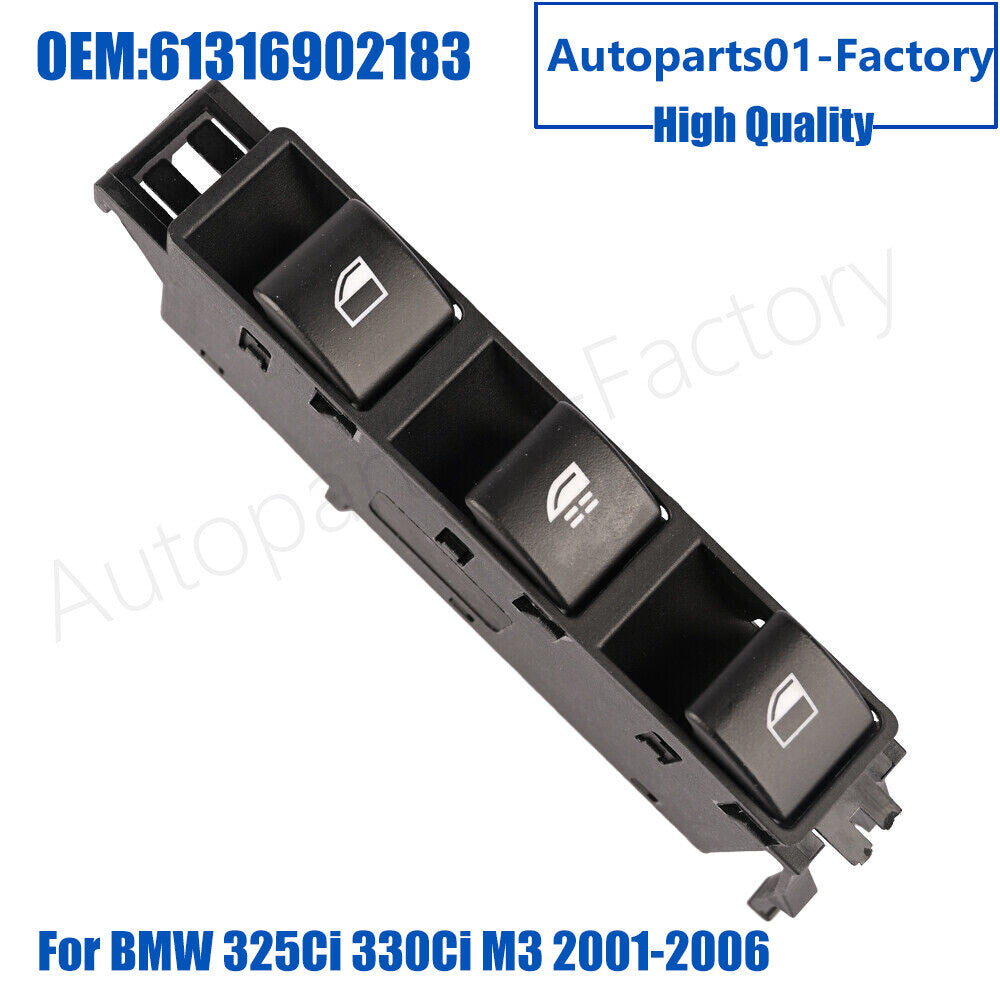 Front Left Power Window Switch 61316902183 for BMW 325Ci 330Ci M3 01-06