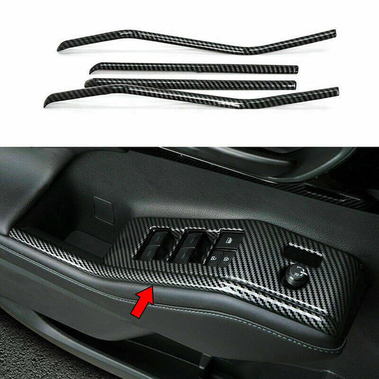 Carbon Fiber Inner Door Panel Trim Strips Cover for Toyota Highlander 2020-2023