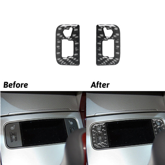 Carbon Fiber Interior for Seat Heating Panel Cover Trim for Hyundai Azera 2006-2011