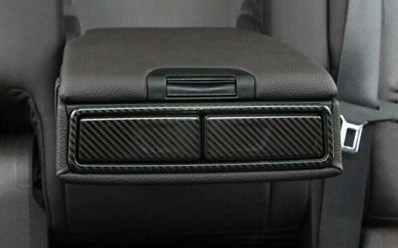 for Benz GLE GLS 2020-2023 Carbon Fiber Steel Rear Armrest Box Decor Frame Trim
